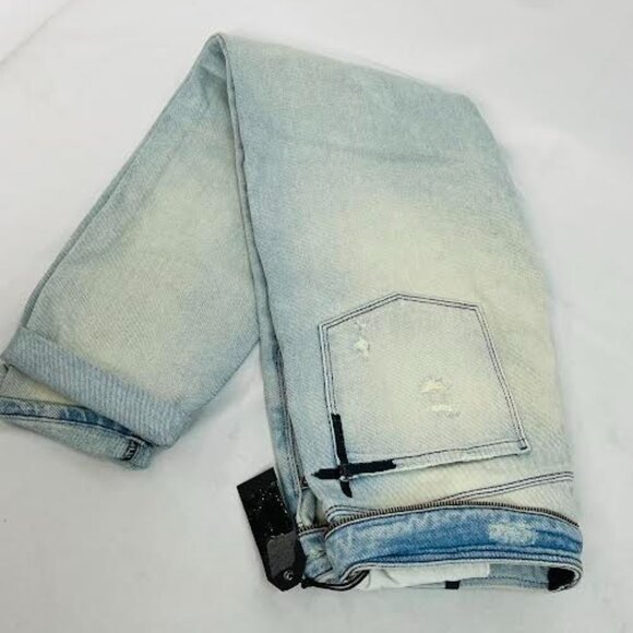 NEW ! RTA CHAPLIN WASHED TORN ZIP AROUND JEAN SIZE-27 - Picture 2 of 15